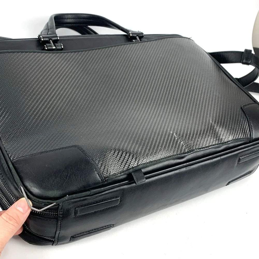 Tumi CFX Carbon Fiber Marina Medium Briefcase Luxury Black Bag Messenger 12x15